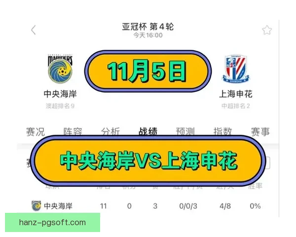 上海申花亚冠客场鏖战中央海岸艰难收获宝贵平局
